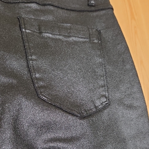 Black Pleather Flare Jeans - Picture 4 of 4